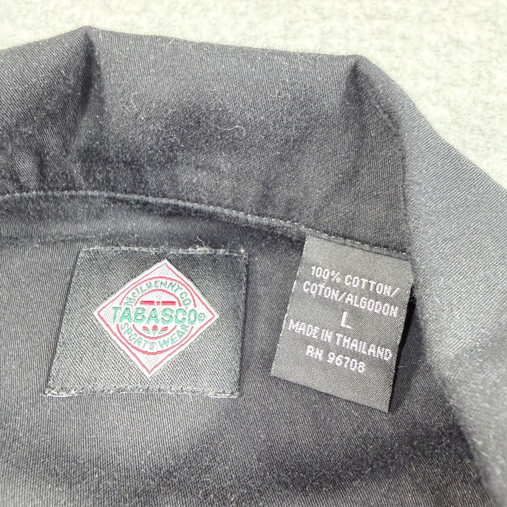 Tabasco Sportswear Button Down Shirt Mens Lg Black Bourbon Street NOLA Graphic - Picture 4 of 14